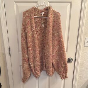 Aerie Brown Cardigan Sweater Plush Cozy Knit